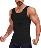Nebility Shapewear Mens Compression Shirt Slimming Vest Body Shaper Undershirt Workout Tank Top Tummy Control Black