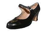 Menkes Flamenco Shoes Dance, Model Solea, Woman, Leather, with Nails, Size 6 (37EU) Black