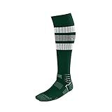 EvoShield Men S Striped Game Socks, Dark Green, Medium US