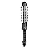 Conair Instant Heat Curling Iron Brush, 1 1/4-Inch Barrel Curling Brush for Short Hair, 30-Second Heat-Up with 25 Heat Settings for All Hair Types, Black