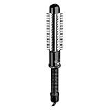 Conair Instant Heat Curling Iron Brush with 1-1/4 in Barrel, 25 Heat Settings, 30-Second Heat-Up, and Dual Voltage, Travel Ready Hair Styling Tool for Medium & Short Hair, Black, BC86N