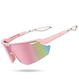 Lamicall Polarized Sports Sunglasses for Men Women, 24g Ultralight [Adjustable Nose Pad] UV400 Protection Sun Glasses for Cycling Running Baseball Fishing Golf Beach Volleyball, Deep Pink