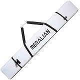 MERALIAN Padded Ski Bag,Waterproof Full Padded Single Ski Travel Bag with Adjustable Shoulder Strap. (White, 185 cm)