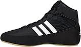 adidas Men's HVC Wrestling Shoes, Black/White/Iron Metallic, 8