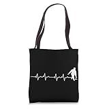 Heartbeat EKG Curling Curler Broom Rock Sweeping Ice Curl Tote Bag