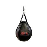 Wrecking Ball Punching Bag, Professional Boxing Teardrop Body Snatcher Bag for Training MMA Kickboxing Muay Thai, Round Shaped Heavy Bag (Unfilled) (Black, 110)