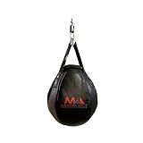 Wrecking Ball Punching Bag, Professional Boxing Teardrop Body Snatcher Bag for Training MMA Kickboxing Muay Thai, Round Shaped Heavy Bag (Unfilled) (Black, 110)