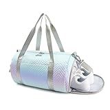 STELLE Dance Bag for Girls Ballet Gymnastics Duffle Bag with Shoe Compartment Kids Sports Dance Tote Bag for Dance Class Travel(Lilac Mint,F)