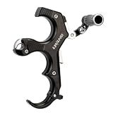 LWANO Thumb Bow Release - 3&4 Finger Adjustable Archery Compound Bow Release Aid, with Trigger Travel and Pressure Adjustable (Black)