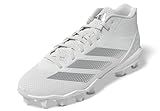 adidas Men's Adizero Impact.2 Molded American Football Sneaker, White/Silver Metallic/White, 10.5
