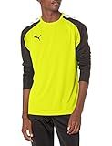 PUMA mens Team Pacer Goalkeeper Long Sleeve Jersey T Shirt, Fluorescent Yellow/Black/White, Large US
