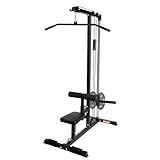 Fitvids LAT Machine with High and Low Pulley Station, LAT Pull Down and Row Cable Machine, LAT Tower with Adjustable Leg Support for Home Gym Back Exercise
