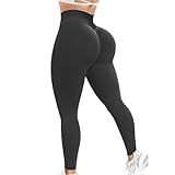 POWERASIA Seamless Impact Leggings Hidden Scrunch Butt Lifting Leggings for Women Booty Workout Tights Mid Low Waist Tummy Control Compression Fitness Gym Womens V Back Yoga Pants