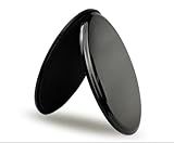 Zwxejcb 2-Pack Exercise Sliders & Fitness Discs – Dual-Sided Exercise Gliding Discs for Core Workouts & Pilates. Use on Carpet or Hardwood Floors. Light, Portable, Perfect for Abdominal, Core Training for Women and Men. (Black)