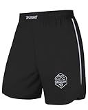 Runhit Men's Muay Thai Shorts – MMA Fight Shorts for BJJ, Wrestling, Boxing, No Gi, Jiu Jitsu, Training, Cage Fighting, Grappling, Kickboxing Black M