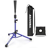 BaseGoal Batting Tee Baseball Tee, Softball Travel Portable Tee Tripod Stand Rubber Tee for Batting Training Practice with Carrying Bag