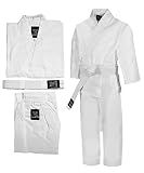 IntelliFun Karate Uniform with Belt for Kids Durable Student Karate Gi Martial Arts Uniform (White, 1)