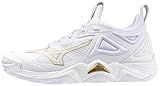 Mizuno Wave Momentum 3 Women's Volleyball Shoe, White-Gold, 9