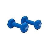 Amazon Basics Neoprene Dumbbell Hand Weights for Workout and Exercise, Hexagon Shape, 4 Pounds, Pair, Blue