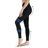 Compression Tights Women, 20-30mmHg Graduated Support Compression Pantyhose for Women Footless Medical Compression Stockings High Waist Compression Leggings for Varicose Veins, Edema, DVT Black