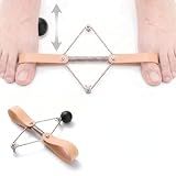 Pilates Toe Corrector with Yoga Ball, Premium Eco-Friendly Leather Toe Gizmo for Foot Pilates & Bunion Relief, Big Toe Alignment Stretcher Exercise Band for Women Men, Apricot