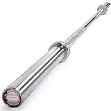 Iron Crush Olympic Barbell - Multifunction 7-Foot Weight Bar for Weightlifting, Powerlifting, CrossFit Training - No. 45 Steel, Chrome Finish - 750 lbs Max Load Capacity - Home Gym Fitness Equipment