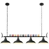 LuoliiTa Pool Table Light, Billiard Light for 7' 8' 9' Pool Table, Hanging Billiards Light for Billiard Room, Game Room, Restaurant, Coffee Shop (4 Lights)