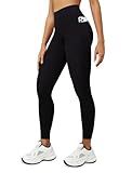 DLOODA Yoga Leggings for Women with Pockets High Waisted Tummy Control Yoga Pants Soft Buttery Workout Leggings Gym Black
