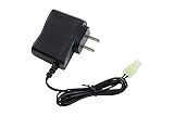 Lancer Tactical Airsoft RC Battery Charger for 9.6V (8S) NiMH/NiCd Battery Packs, 12V 400mA AC Plug Charger w/Standard Mini Tamiya Connector