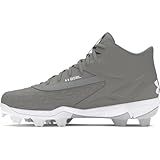 Under Armour Boys' Leadoff Mid RM JR 3.0, (100) Baseball Gray/Baseball Gray/White, 6, US