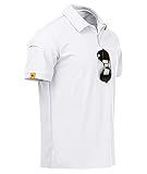 ZITY Mens Polo Shirt Short Sleeve Sports Tactical T-Shirt Athletic Golf Polos Daily Casual Stylish Collared Shirts for Men White Large