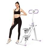 Stair Stepper for Home, Folding Vertical Climber Workout Machine for Full-Body Exercise Stair Stepper with Stable Frame Adjustable Handlebar & Pedals