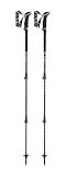 LEKI Sherpa Lite Aluminum Adjustable Lightweight Ski Poles for Backcountry Skiing & Snowboarding - Neonorange-Black-Denimblue - 100-135 cm