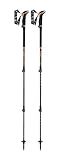 LEKI Sherpa Lite Aluminum Adjustable Lightweight Ski Poles for Backcountry Skiing & Snowboarding - Neonorange-Black-Denimblue - 100-135 cm