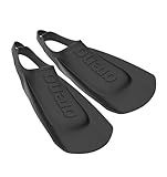 Arena Unisex Adult Comfortable Lightweight Swim Training Fins for Men and Women Silicone Short Blade Flippers Open Heel Design, Black, 7.5-9