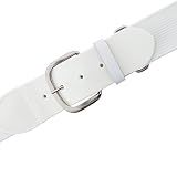 Champion Sports Baseball/Softball Uniform Belt - Comfort Nylon Stretch Fit Uniform Belt - Durable Leather Tab - Adult "22-46 Inches" - White