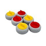 Curling Stone Fridge Magnets Set of 6 - Curling Fan Gift - Handcrafted in USA - 3D Printed Sport Magnets in 6 Colors (Olympic Regulation)