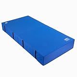 We Sell Mats 12 Inch Thick BiFolding Gymnastics Crash Landing Mat Pad, Safety for Tumbling, Back Handspring Training and Cheerleading, 4 ft x 8 ft, Blue