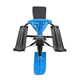 Dfmyhked Snow Racer Sled, Steerable Ski Slider with Twin Serrated Brakes, 220lbs Load Capacity Winter Sport Sled for Adults Children (Blue)