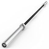 HANDBODE 45 lb ( 20kg ) Olympic Barbell, 2-inch Weight Bar for Bench Press, 1000 lb High-Capacity, 7-Foot, Hard Chrome, Standard Powerlifting Strength Training Gym Home Workout Weightlifting ( Black & Silver )