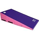 We Sell Mats Gymnastics Incline Mat, Folding and Non-Folding Cheese Wedge Skill Shape, Tumbling Mat for Gymnastics Training, Cheerleading and Obstacle Courses, Purple / Pink, 60" x 30" x 15" - Medium