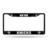 Rico Industries NBA Basketball New York Knicks Standard Black Chrome Frame with Plastic Inserts 12" x 6" Car/Truck Auto Accessory