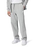 Nike Men's Club Open Hem Brushed Fleece Pants, Dark Grey Heather/Light Smoke Grey/White, Medium