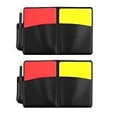 XICHENGSHIDAI Soccer Referee Card Set, 2-Pack Red and Yellow Cards with Record Paper,Warning Referee Kit for Football Volleyball Rugby Baseball Matches