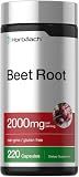 Horbäach Beet Root Powder Capsules | 220 Pills | Herbal Extract | Non-GMO, Gluten Free Supplement