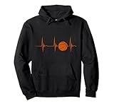 Basketball Ball Sport Heartbeat ECG Pulse Bball Player Sport Pullover Hoodie