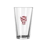 Logo Brands NCAA North Carolina State Wolfpack 16oz Gameday Pint Glass - Chip-Resistant, Dishwasher Safe, Pressed Glass Drinkware