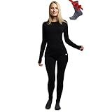 Merino.tech Merino Wool Base Layer Women Set - Heavyweight, Lite, Midweight Merino Thermal Underwear For Women Top, Bottom (Small, 250 Black)
