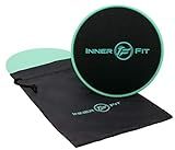 InnerFit Core Sliders for Working Out - Set of 2 Dual Sided Exercise Sliders Fitness Discs - Durable Strength Slides suitable for carpets and hardwood floors (Turquoise)