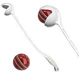 AnNafi® Speed Arm Ball Thrower | Cricket Practice Balls Speed Arm Launcher & Pickup | Fetch & Fold Ball Launcher Set | Cricket Practice Equipments (with Leather Ball, White)